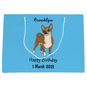 Chihuahua dog cartoon illustration large gift bag