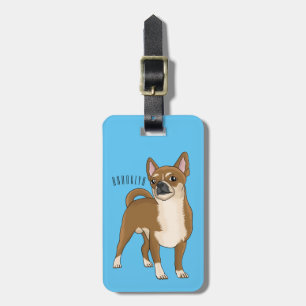 Chihuahua dog cartoon illustration luggage tag