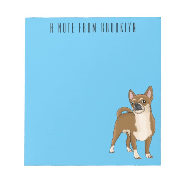 Chihuahua dog cartoon illustration notepad (Front)