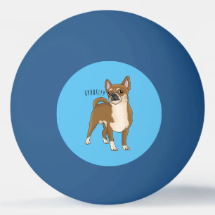 Chihuahua dog cartoon illustration ping pong ball