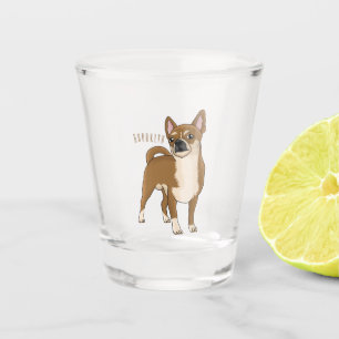 Chihuahua dog cartoon illustration shot glass