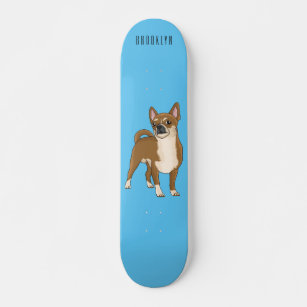 Chihuahua dog cartoon illustration  skateboard