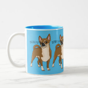 Chihuahua dog cartoon illustration  Two-Tone coffee mug