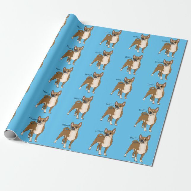 Chihuahua dog cartoon illustration  wrapping paper (Unrolled)