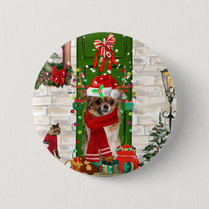 Chihuahua Dog Christmas 6 Cm Round Badge