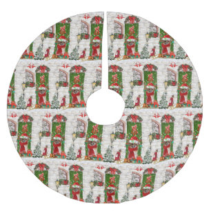 Chihuahua Dog Christmas  Brushed Polyester Tree Skirt
