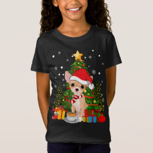 Chihuahua Dog Christmas Is Gift Coffee Light Tree T-Shirt
