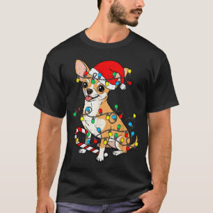 Chihuahua Dog Christmas Lights Santa Xmas Pet Dog T-Shirt