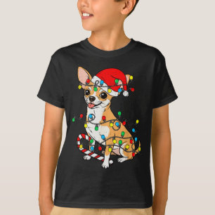 Chihuahua Dog Christmas Lights Santa Xmas Pet Dog  T-Shirt