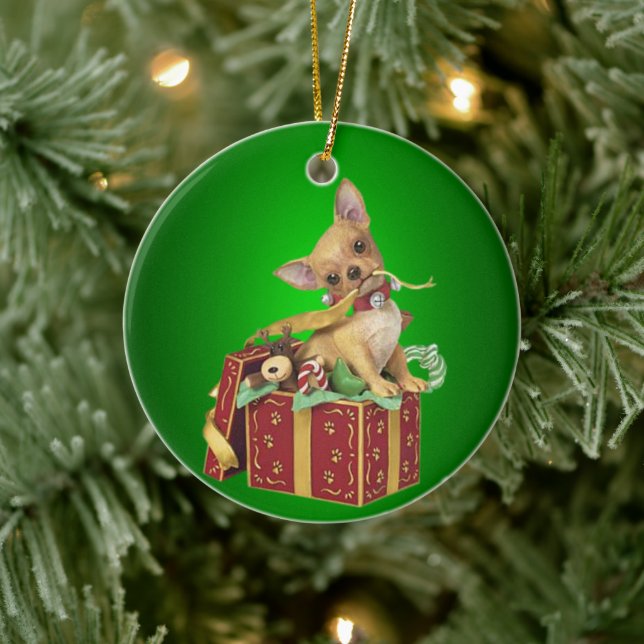 Chihuahua Dog Christmas Ornament (Tree)