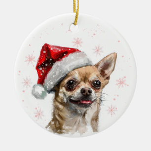 Chihuahua Dog Christmas Personalized Ceramic Tree Decoration