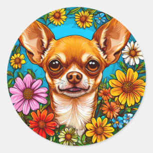 Chihuahua dog classic round sticker
