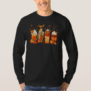 Chihuahua Dog Coffee Drink Pumpkin Spice Latte Aut T-Shirt