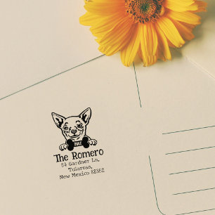 Chihuahua Dog, Custom Return Address,  Rubber Stamp