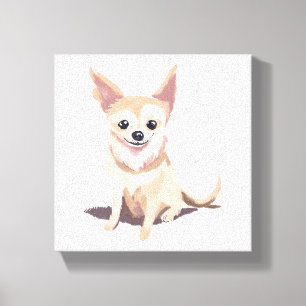 Chihuahua Dog   Cute Dog Pet Puppy Watercolor Canvas Print