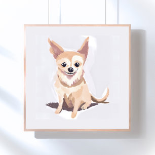 Chihuahua Dog Cute Dog Pet Puppy Watercolor Poster