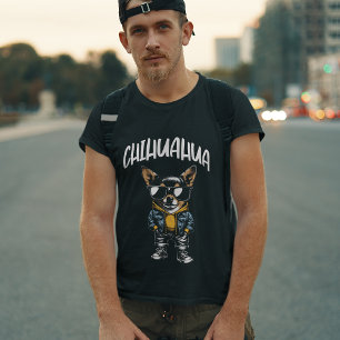 Chihuahua Dog Dressed Up in Cool Clothing Men's T-Shirt