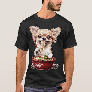 Chihuahua Dog Eating Ramen Bowl Japanese Noodles T-Shirt
