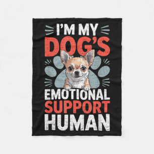 Chihuahua Dog Emotional Suprt Human Fleece Blanket