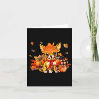 Chihuahua Dog Fall Scarf Leopard Pumpkins Autumn L Card