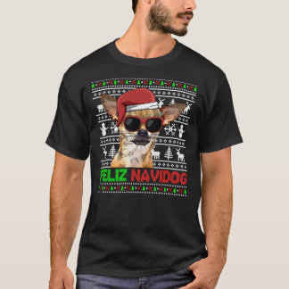 Chihuahua Dog Feliz Navidog Funny Christmas Sweats T-Shirt