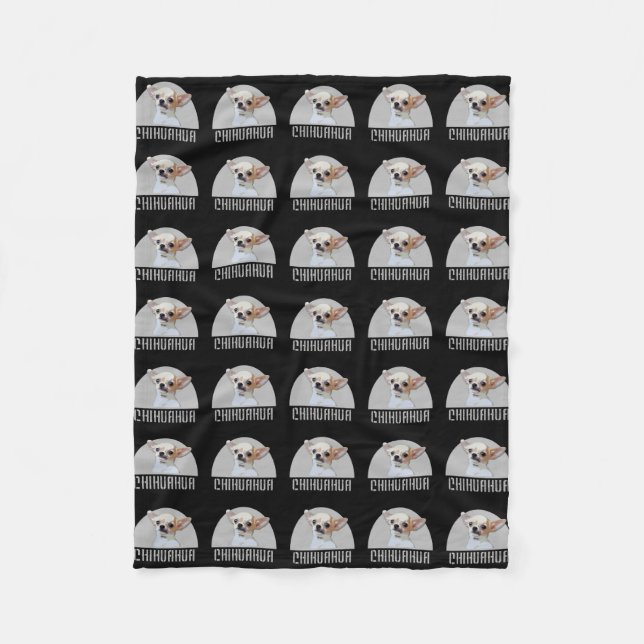Chihuahua dog fleece blanket (Front)