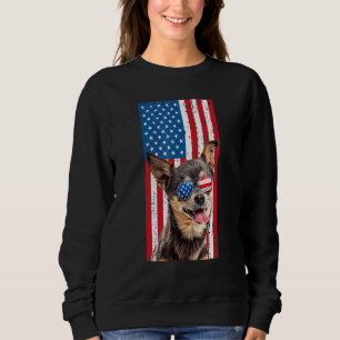 Chihuahua Dog For Kids Boy Black Chiwawa   America Sweatshirt