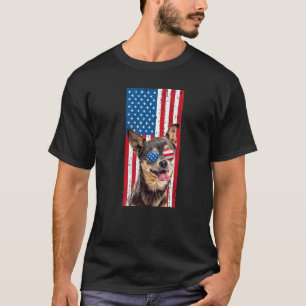 Chihuahua Dog For Kids Boy Black Chiwawa  American T-Shirt