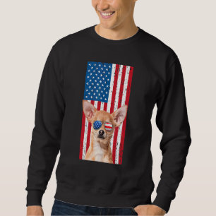 Chihuahua Dog For Men Boys Brown Chiwawa   America Sweatshirt