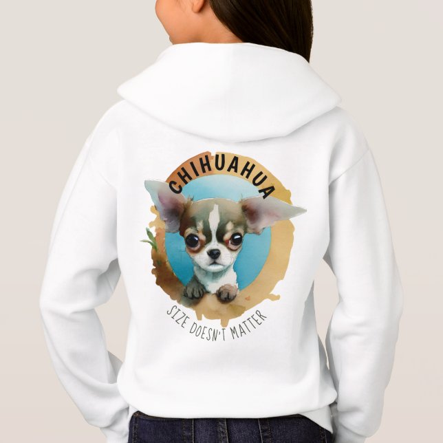 Chihuahua dog girl's pullover hoodie (Back)