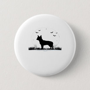 Chihuahua Dog � Halloween Moon Silhouette Classic 6 Cm Round Badge