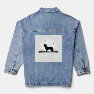 Chihuahua Dog � Halloween Moon Silhouette Classic Denim Jacket