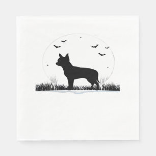 Chihuahua Dog – Halloween Moon Silhouette Classic  Napkin
