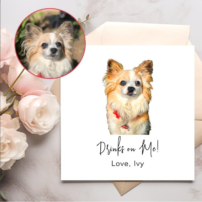 Chihuahua Dog Hand Drawing Personalised Napkins (Creator Uploaded)