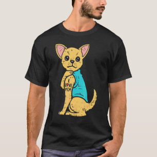 Chihuahua Dog I Love Mum Tattoo Cinco De Mayo Moth T-Shirt