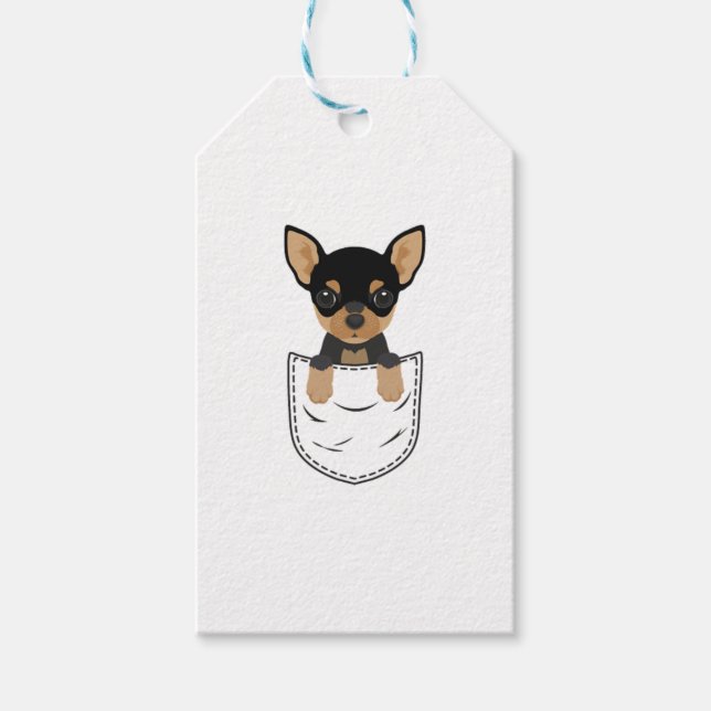 Chihuahua Dog in Pocket  Gift Tags (Front)