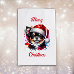 Chihuahua Dog in Santa Hat Christmas   Medium Gift Bag<br><div class="desc">If you love Chihuahua and want cute Christmas gift bag then here ya go! Cute watercolor style ai art chihuahua in Santa Hat.</div>