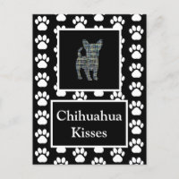 Chihuahua Dog Kisses Silhouette in Y&B Grid