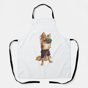 Chihuahua Dog Long Haired Summer Vibes Apron