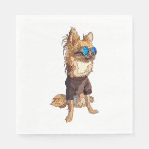 Chihuahua Dog Long Haired Summer Vibes Napkin