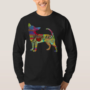 Chihuahua Dog Love A Bright And Colourful Watercol T-Shirt