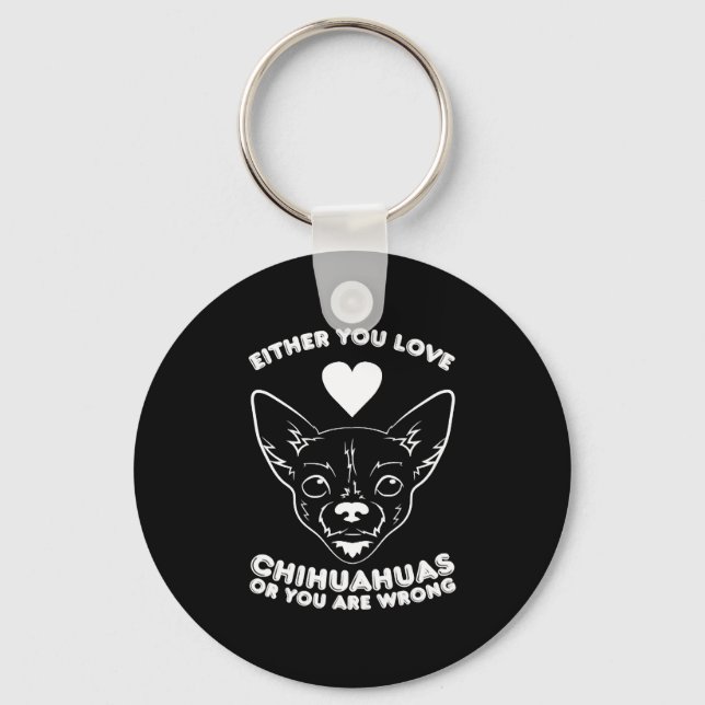 Chihuahua Dog Lover Key Ring (Front)