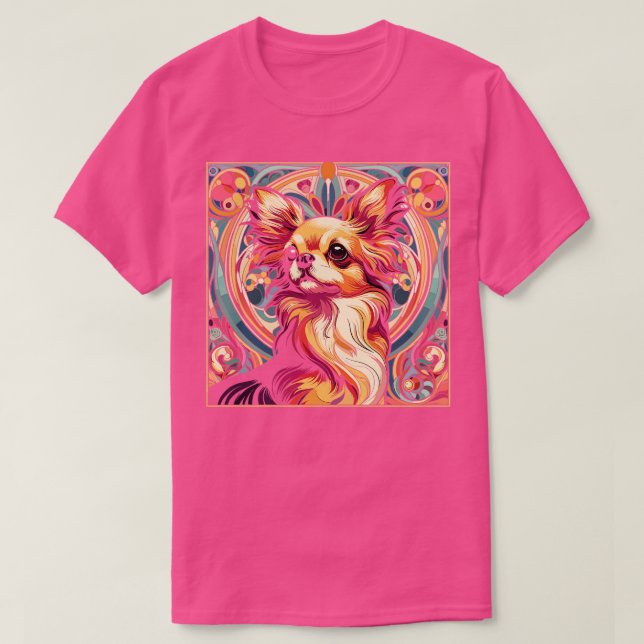 Chihuahua Dog Lovers Design Art Deco Style T-Shirt (Design Front)