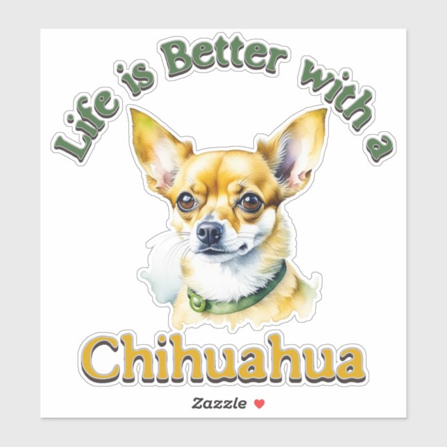 Chihuahua dog mom, dog dad gift, car decal sticker (Sheet)