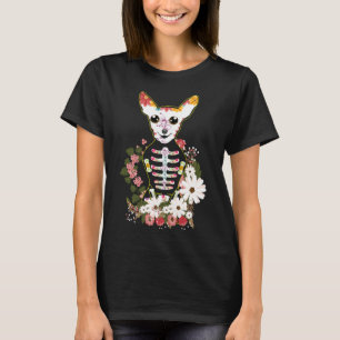 Chihuahua Dog Muertos Day Of Dead Sugar Skull T-Shirt