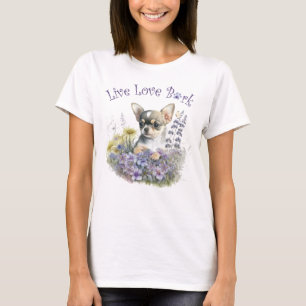 Chihuahua Dog Mum Floral T-Shirt