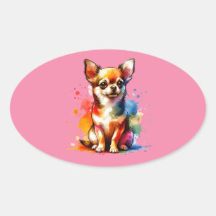Chihuahua Dog Oval Sticker