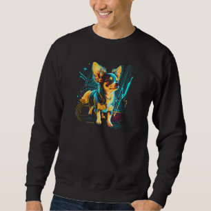 Chihuahua Dog Owner Dogs 80s Retro Wave Style Grap Sweatshirt