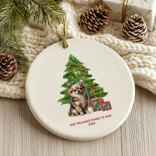 Chihuahua Dog Personalised Christmas Ceramic Tree Decoration