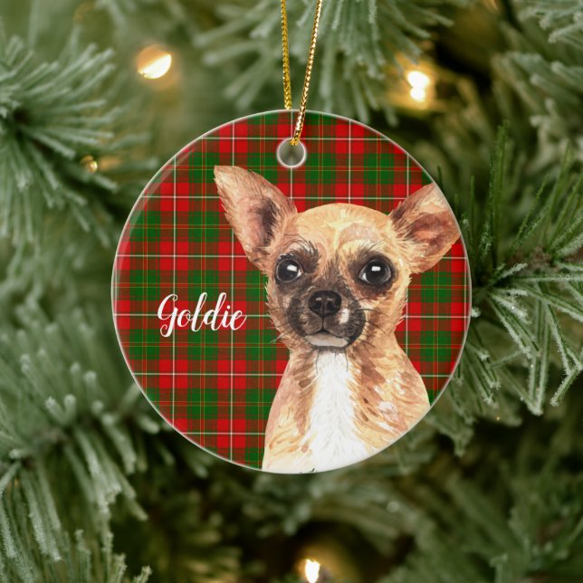 Chihuahua Dog Personalized Ceramic Tree Decoration (Tree)